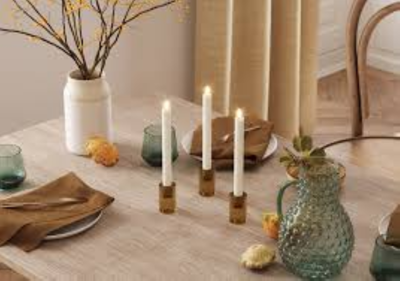 HOME LIGHT DINNER CANDLES 4PCS BROWN HL1667